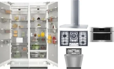 6 Piece Package Includes Refrigerator, Freezer, Cooktop, Wall Oven, Hood And Dishwasher