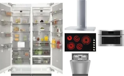 6 Piece Package Includes Refrigerator, Freezer, Cooktop, Wall Oven, Hood And Dishwasher