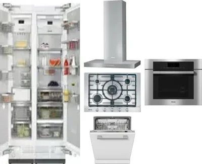 6 Piece Package Includes Refrigerator, Freezer, Cooktop, Wall Oven, Hood And Dishwasher