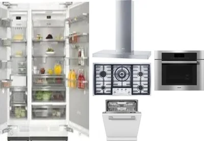 6 Piece Package Includes Refrigerator, Freezer, Cooktop, Wall Oven, Hood And Dishwasher