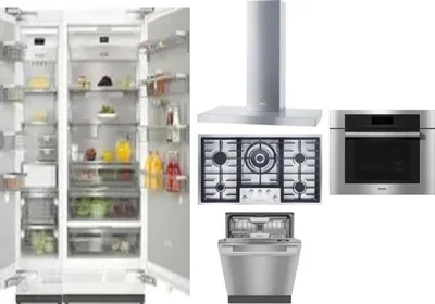 6 Piece Package Includes Refrigerator, Freezer, Cooktop, Wall Oven, Hood And Dishwasher