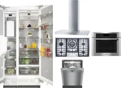 6 Piece Package Includes Refrigerator, Freezer, Cooktop, Wall Oven, Hood And Dishwasher