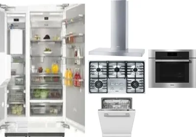 6 Piece Package Includes Refrigerator, Freezer, Cooktop, Wall Oven, Hood And Dishwasher