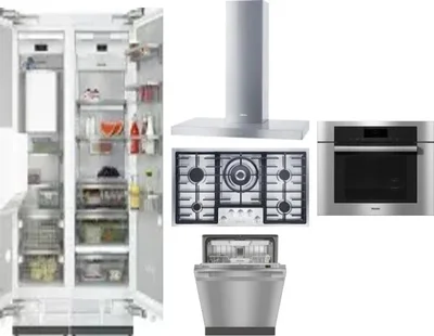 6 Piece Package Includes Refrigerator, Freezer, Cooktop, Wall Oven, Hood And Dishwasher