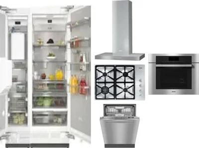 6 Piece Package Includes Refrigerator, Freezer, Cooktop, Wall Oven, Hood And Dishwasher