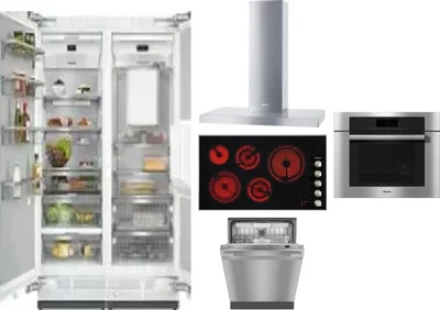 6 Piece Package Includes Refrigerator, Freezer, Cooktop, Wall Oven, Hood And Dishwasher