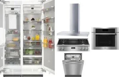 6 Piece Package Includes Refrigerator, Freezer, Cooktop, Wall Oven, Hood And Dishwasher
