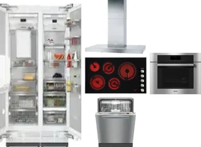 6 Piece Package Includes Refrigerator, Freezer, Cooktop, Wall Oven, Hood And Dishwasher