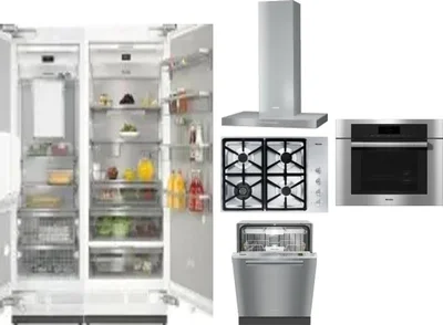6 Piece Package Includes Refrigerator, Freezer, Cooktop, Wall Oven, Hood And Dishwasher