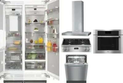 6 Piece Package Includes Refrigerator, Freezer, Cooktop, Wall Oven, Hood And Dishwasher