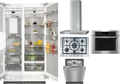 6 Piece Package Includes Refrigerator, Freezer, Cooktop, Wall Oven, Hood And Dishwasher
