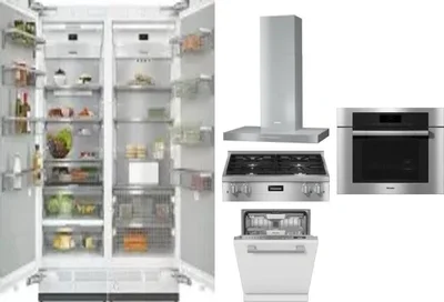 6 Piece Package Includes Refrigerator, Freezer, Cooktop, Wall Oven, Hood And Dishwasher
