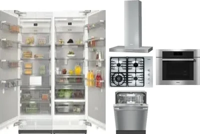 6 Piece Package Includes Refrigerator, Freezer, Cooktop, Wall Oven, Hood And Dishwasher