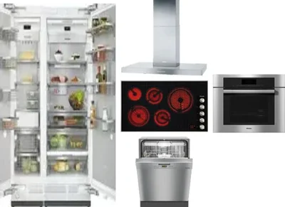 6 Piece Package Includes Refrigerator, Freezer, Cooktop, Wall Oven, Hood And Dishwasher