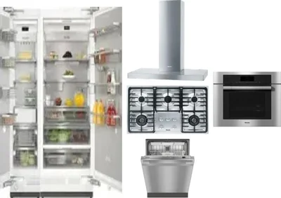 6 Piece Package Includes Refrigerator, Freezer, Cooktop, Wall Oven, Hood And Dishwasher