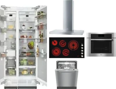 6 Piece Package Includes Refrigerator, Freezer, Cooktop, Wall Oven, Hood And Dishwasher