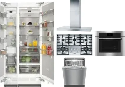 6 Piece Package Includes Refrigerator, Freezer, Cooktop, Wall Oven, Hood And Dishwasher