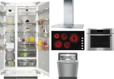 6 Piece Package Includes Refrigerator, Freezer, Cooktop, Wall Oven, Hood And Dishwasher
