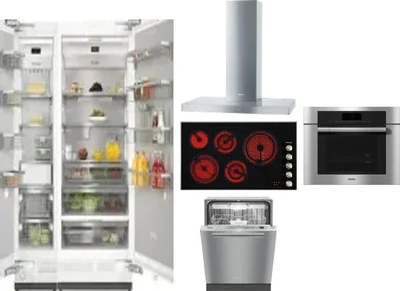 6 Piece Package Includes Refrigerator, Freezer, Cooktop, Wall Oven, Hood And Dishwasher