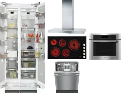 6 Piece Package Includes Refrigerator, Freezer, Cooktop, Wall Oven, Hood And Dishwasher