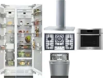 6 Piece Package Includes Refrigerator, Freezer, Cooktop, Wall Oven, Hood And Dishwasher