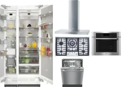 6 Piece Package Includes Refrigerator, Freezer, Cooktop, Wall Oven, Hood And Dishwasher