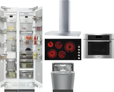 6 Piece Package Includes Refrigerator, Freezer, Cooktop, Wall Oven, Hood And Dishwasher