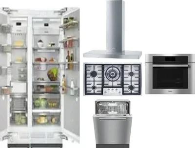 6 Piece Package Includes Refrigerator, Freezer, Cooktop, Wall Oven, Hood And Dishwasher