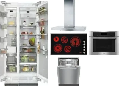 6 Piece Package Includes Refrigerator, Freezer, Cooktop, Wall Oven, Hood And Dishwasher