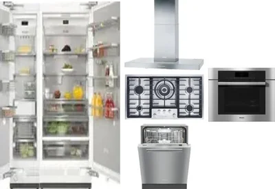6 Piece Package Includes Refrigerator, Freezer, Cooktop, Wall Oven, Hood And Dishwasher