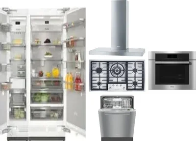6 Piece Package Includes Refrigerator, Freezer, Cooktop, Wall Oven, Hood And Dishwasher