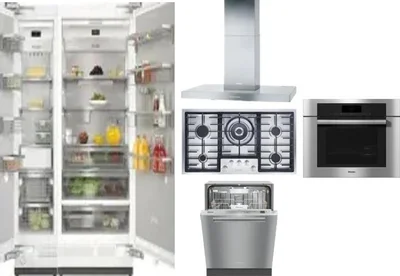 6 Piece Package Includes Refrigerator, Freezer, Cooktop, Wall Oven, Hood And Dishwasher