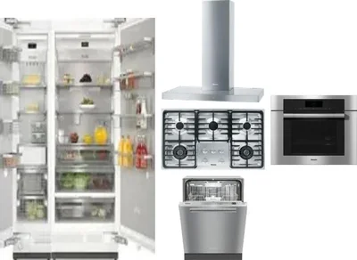 6 Piece Package Includes Refrigerator, Freezer, Cooktop, Wall Oven, Hood And Dishwasher