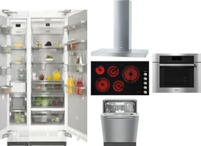6 Piece Package Includes Refrigerator, Freezer, Cooktop, Wall Oven, Hood And Dishwasher