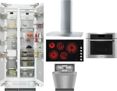 6 Piece Package Includes Refrigerator, Freezer, Cooktop, Wall Oven, Hood And Dishwasher