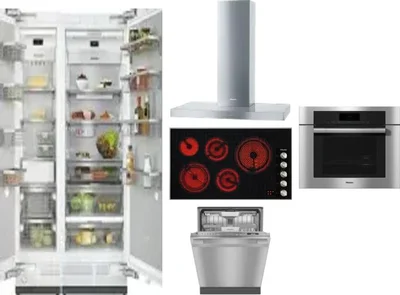 6 Piece Package Includes Refrigerator, Freezer, Cooktop, Wall Oven, Hood And Dishwasher