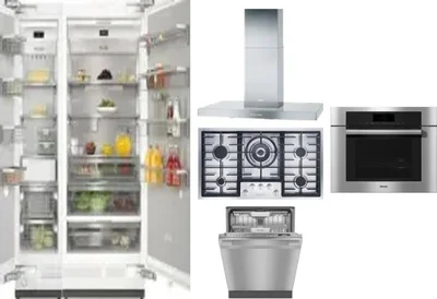 6 Piece Package Includes Refrigerator, Freezer, Cooktop, Wall Oven, Hood And Dishwasher