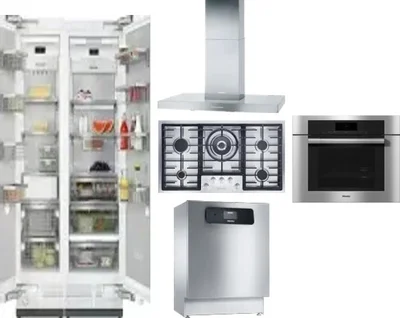 6 Piece Package Includes Refrigerator, Freezer, Cooktop, Wall Oven, Hood And Dishwasher