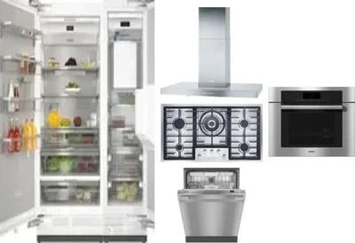 6 Piece Package Includes Refrigerator, Freezer, Cooktop, Wall Oven, Hood And Dishwasher