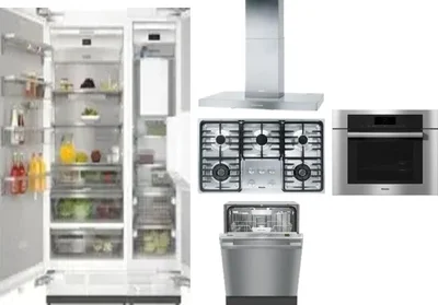 6 Piece Package Includes Refrigerator, Freezer, Cooktop, Wall Oven, Hood And Dishwasher