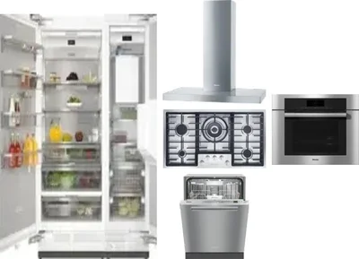 6 Piece Package Includes Refrigerator, Freezer, Cooktop, Wall Oven, Hood And Dishwasher