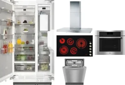 6 Piece Package Includes Refrigerator, Freezer, Cooktop, Wall Oven, Hood And Dishwasher