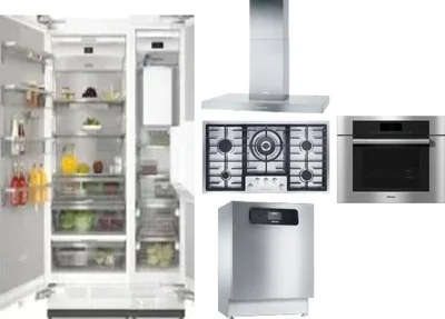 6 Piece Package Includes Refrigerator, Freezer, Cooktop, Wall Oven, Hood And Dishwasher