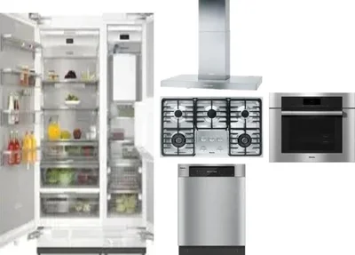 6 Piece Package Includes Refrigerator, Freezer, Cooktop, Wall Oven, Hood And Dishwasher