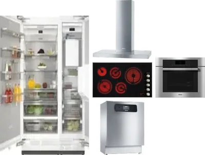 6 Piece Package Includes Refrigerator, Freezer, Cooktop, Wall Oven, Hood And Dishwasher