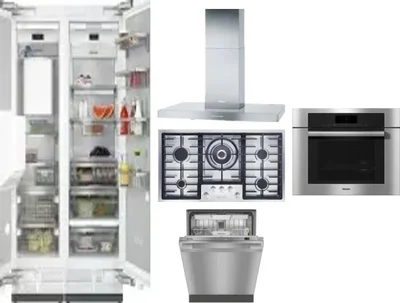 6 Piece Package Includes Refrigerator, Freezer, Cooktop, Wall Oven, Hood And Dishwasher