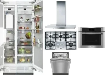 6 Piece Package Includes Refrigerator, Freezer, Cooktop, Wall Oven, Hood And Dishwasher