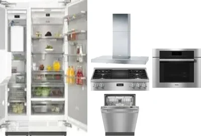 6 Piece Package Includes Refrigerator, Freezer, Cooktop, Wall Oven, Hood And Dishwasher