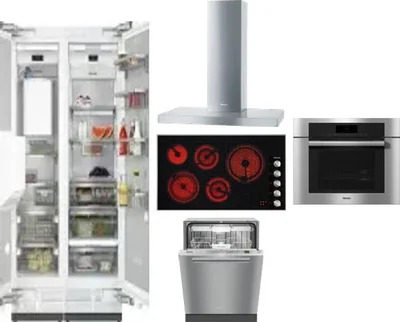 6 Piece Package Includes Refrigerator, Freezer, Cooktop, Wall Oven, Hood And Dishwasher