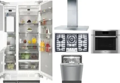 6 Piece Package Includes Refrigerator, Freezer, Cooktop, Wall Oven, Hood And Dishwasher